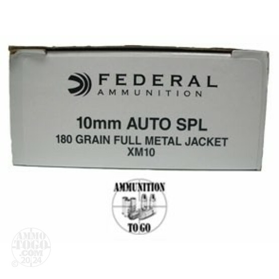 50rds - 10mm Federal 180gr XM10 FMJ Ammo